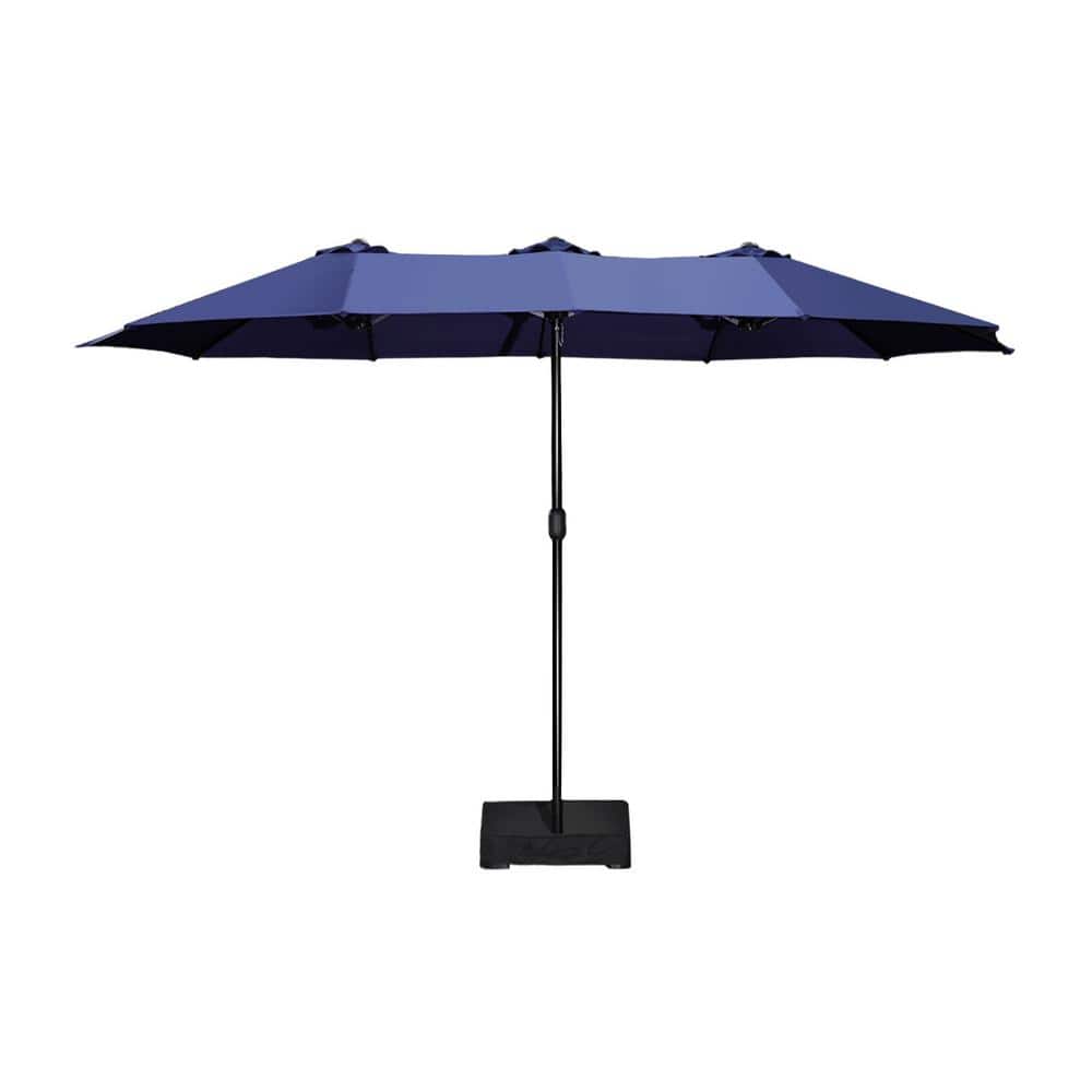 15 ft. x 8.5 ft. Large Double-Sided Rectangular Outdoor Patio Market Umbrella in Navy Blue price history on PriceWatchPro