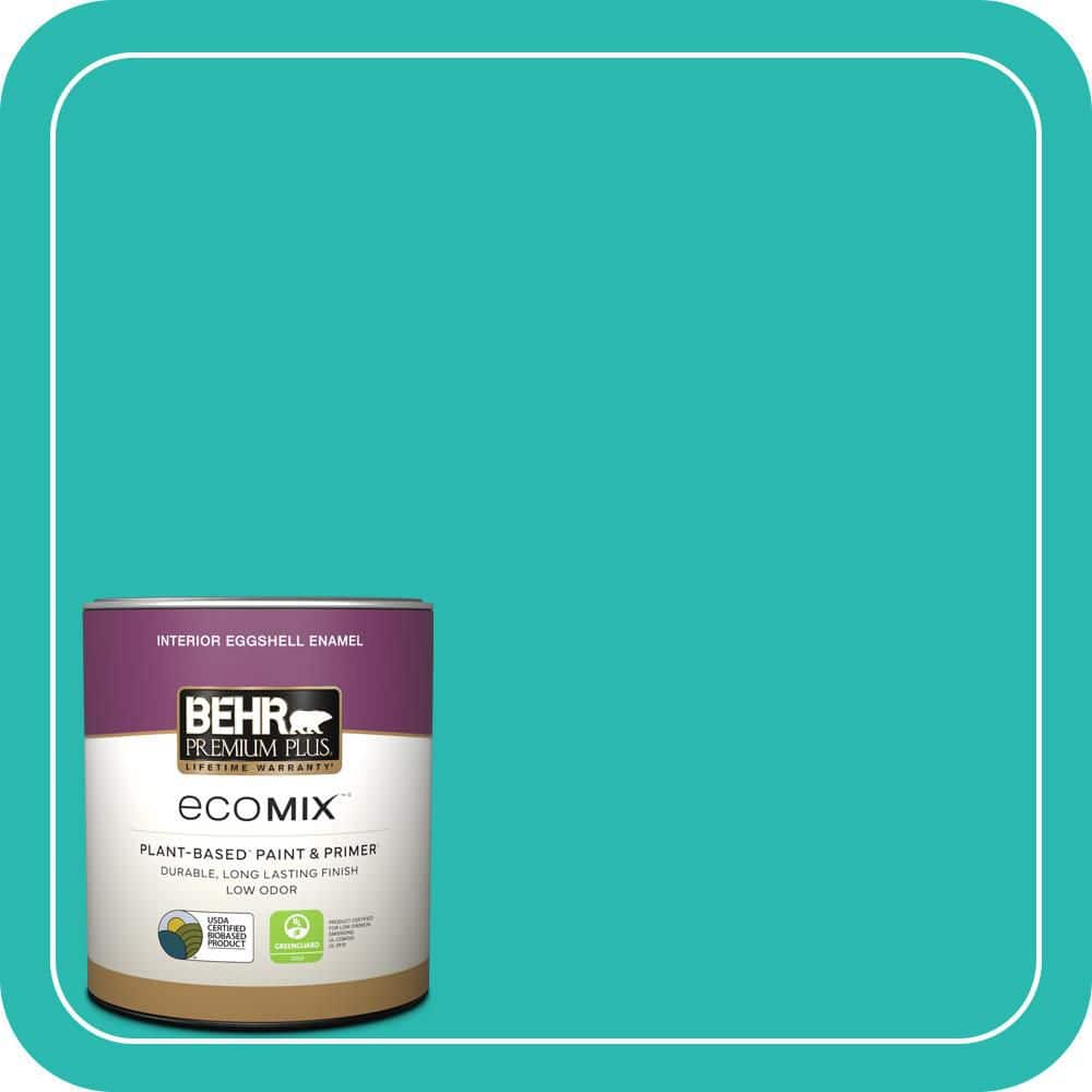 1 qt. #P450-5 Island Aqua Eggshell Enamel EcoMix Plant-Based Interior Paint & Primer price history on PriceWatchPro