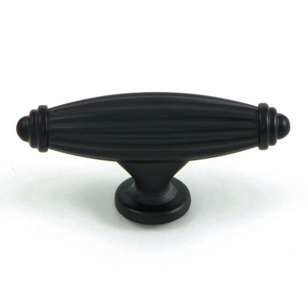 Stone Mill Hardware Country 25/8 in. Matte Black Oval Knob (10