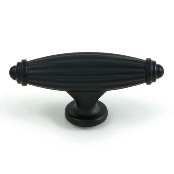 Stone Mill Hardware Country 2-5/8 in. Matte Black Oval Cabinet Knob (10-Pack)