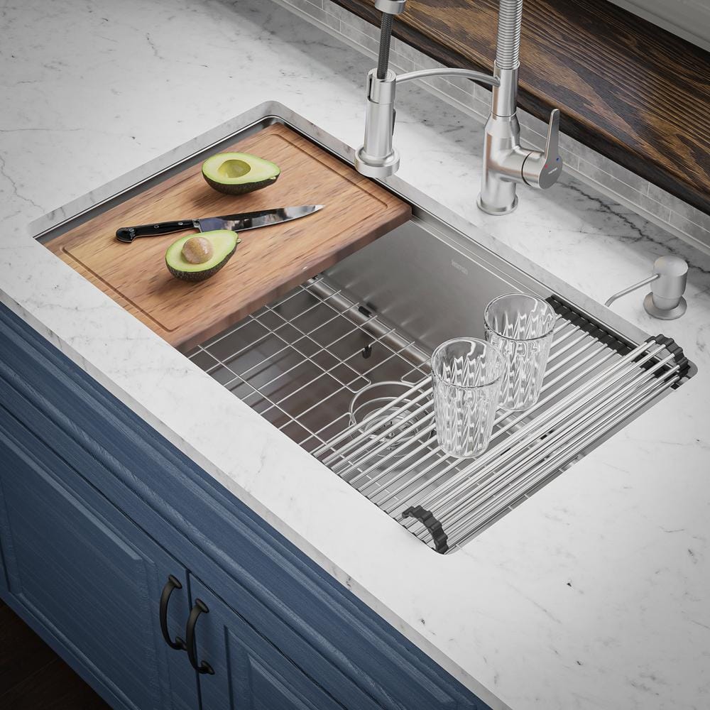 Elite 32'' Stainless Steel Undermount Single Bowl Workstation Sink