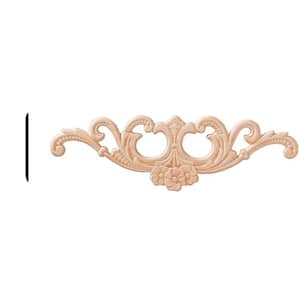 1/4 in. x 4-1/4 in. x 14-1/4 in. Birch Wood Floral Scroll Accent Moulding