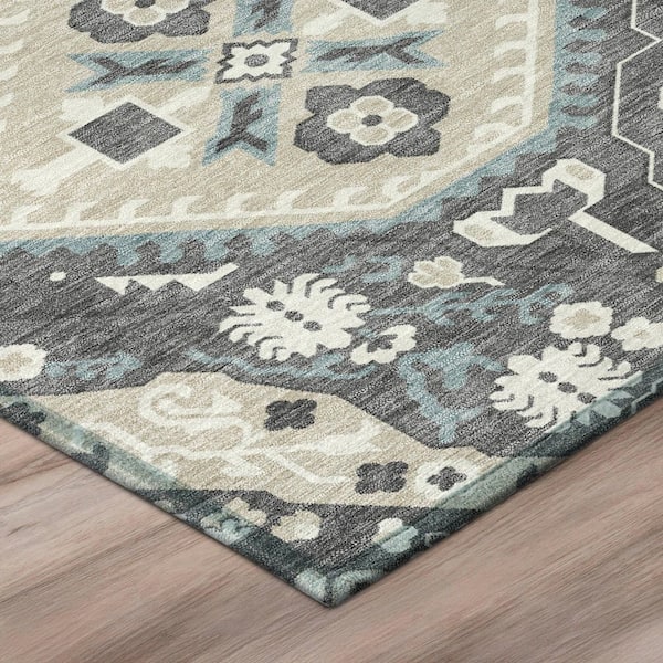 Chantille Machine Washable Indoor/Outdoor Abstract ACN3103 Gray 9 ft. x 12 ft. Area Rug