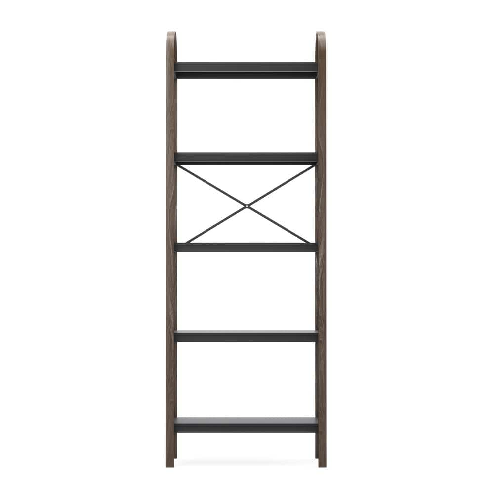 Bellwood Dark Brown Wood 5-Tier Over-the-Toilet Bookshelf