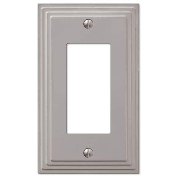 Hampton Bay Tiered 1 Gang Rocker Metal Wall Plate - Satin Nickel (4-Pack)