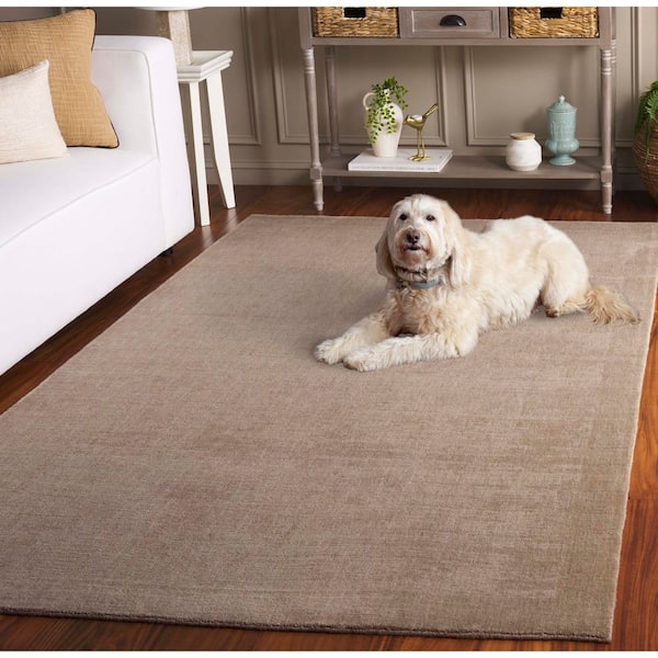 SAFAVIEH Mirage 6 ft. x 6 ft. Beige Solid Color Border Square Area