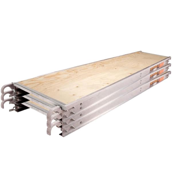 Pack of 3 - 7 ft. x 19 in. Scaffolding Platform with 5/8 Plywood Plank and aluminum side