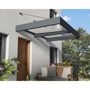 Sophia 5 ft x 6 ft. Gray/Clear Door and Window Awning