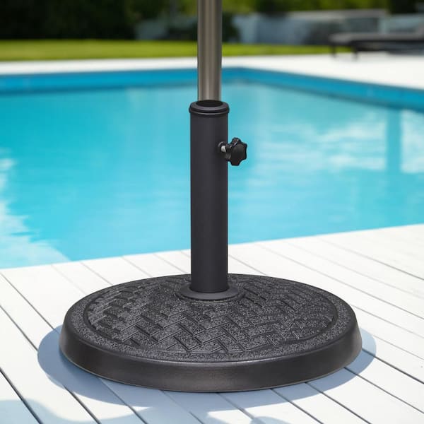 Maypex 17.5 lbs. ROUND RESIN Patio Umbrella Base in BLACK