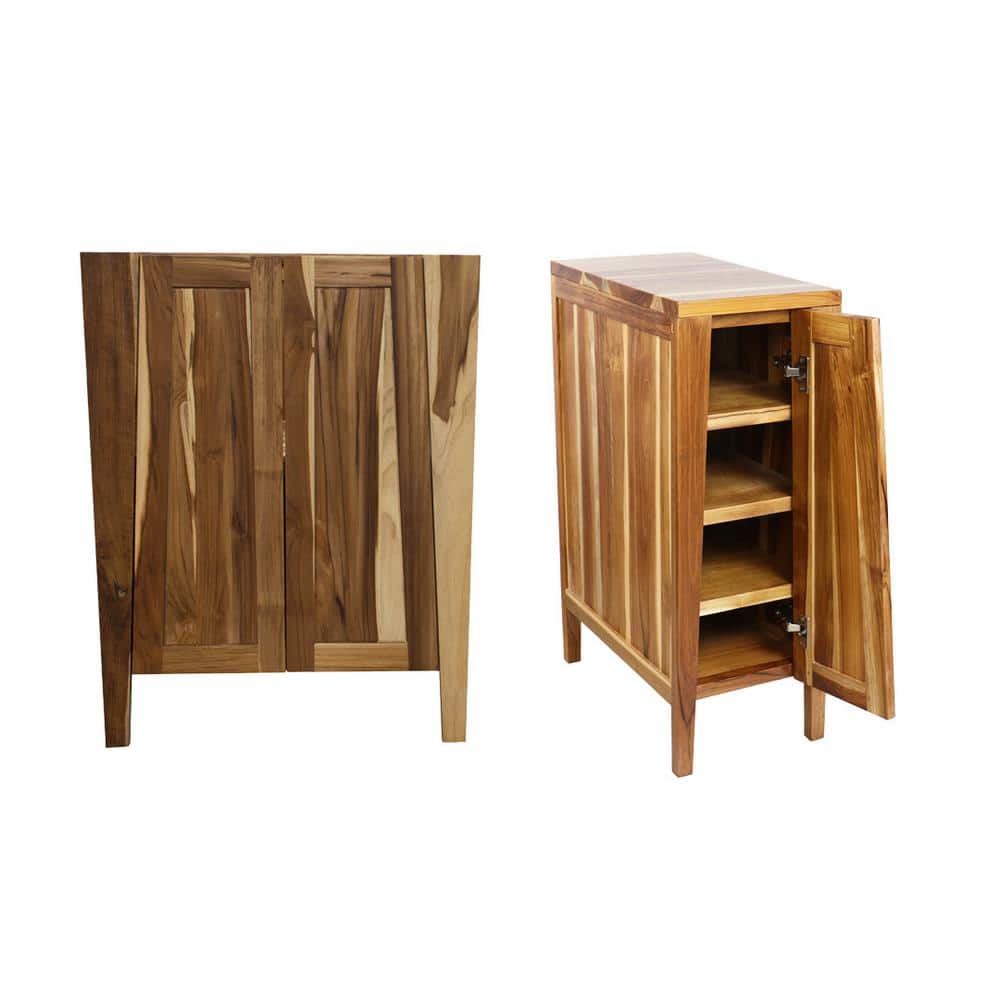 Teak Combo Vanity, 36 in. W x 21.25 in. D x 32 in. T, Bath Vanity Cabinet w