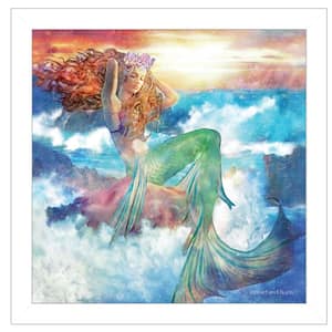 Sunset Mermaid by Unknown 1 Piece Framed Graphic Print Fantasy Art Print 15 in. x 15 in. .