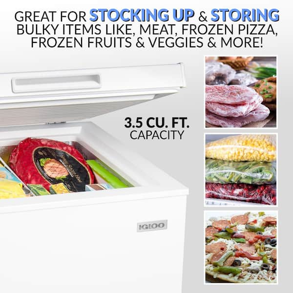 21.8 in. W 3.5 cu.ft. Manual Defrost Chest Freezer Free-Standing Top Door  Freezer in Black