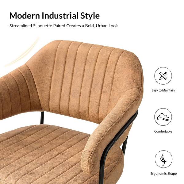 JAYDEN CREATION Hope Polyester Modern Office Chair in Camel with