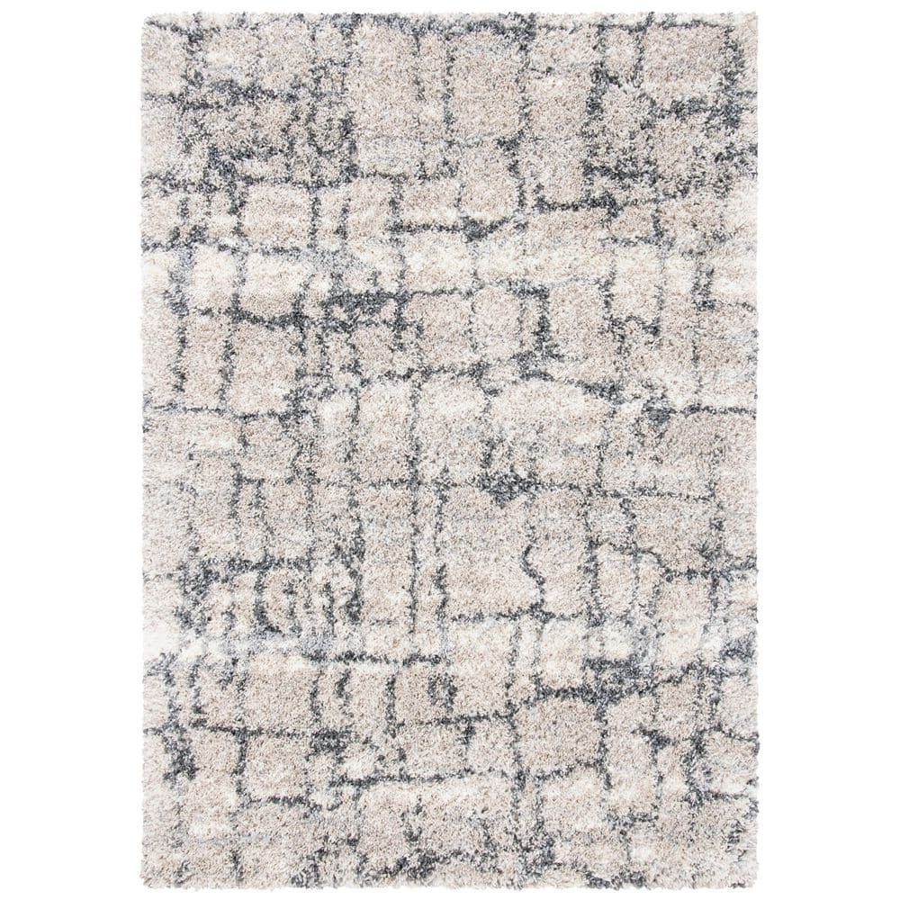 Fontana Shag 4 ft. x 6 ft. Ivory/Gray Distressed Abstract Area Rug price history on PriceWatchPro
