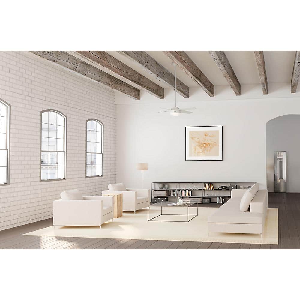 Hunter Dempsey 52 in. LED Indoor/Outdoor Fresh White Ceiling Fan