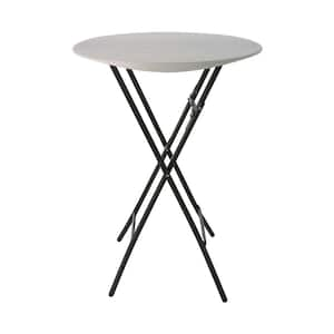 33 in. Almond Plastic Folding Bistro Table