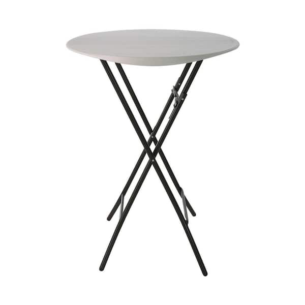 33 in. Almond Plastic Folding Bistro Table