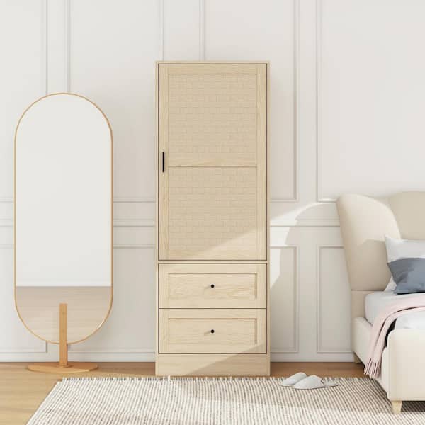 Tahanbath Hall Tree, Storage Cabinet, Suitable for Living Room, Entryway, Bedroom Natural