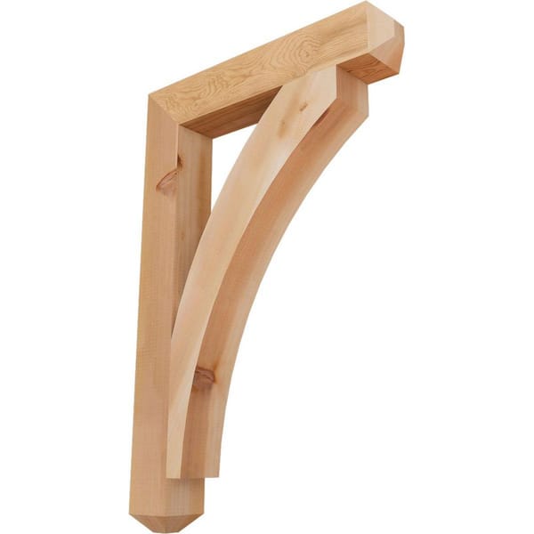 Ekena Millwork 3.5 in. x 36 in. x 24 in. Western Red Cedar Thorton Craftsman Smooth Bracket