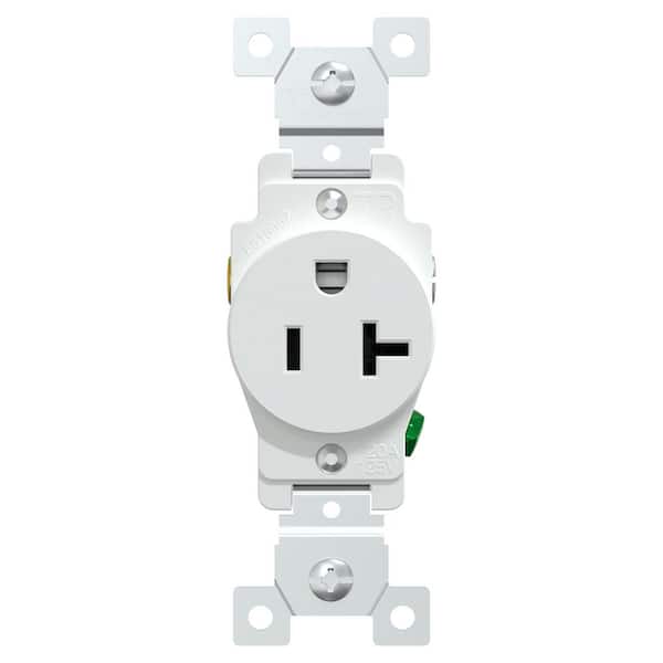 Square D 20 Amp 125-Volt Tamper Resistant Heavy Duty Single Outlet, Matte White