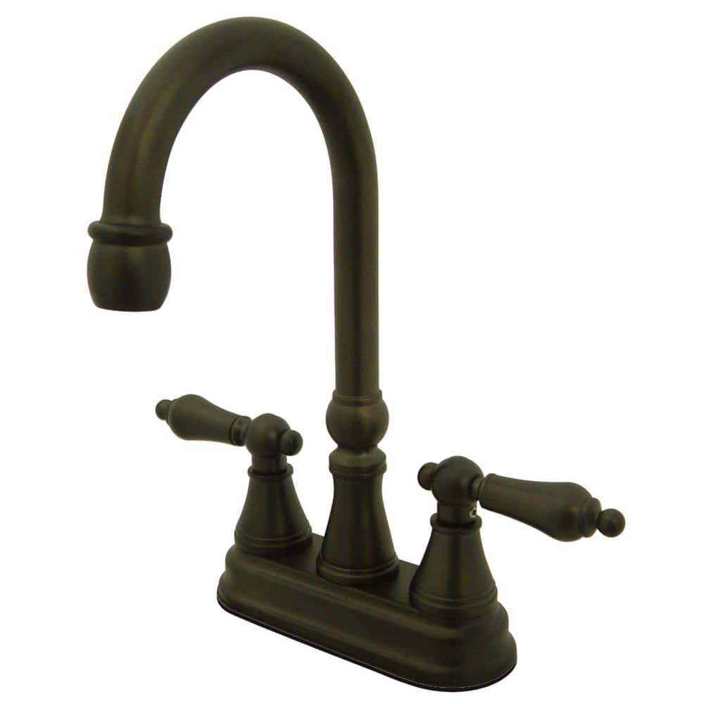 Kingston Brass Governor 2Handle Deck Mount Gooseneck Bar Prep Faucets