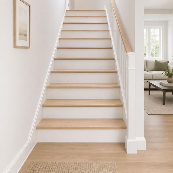 Flatbrook 4.5 mm T x 11.5 in. W x 47 in. L Luxury Vinyl Eased Edge Stair Tread and Riser (2-Pieces/Case)