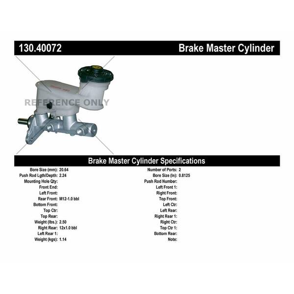 Centric Parts Brake Master Cylinder