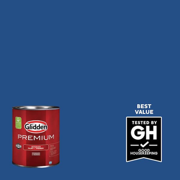 Glidden Premium 1 qt. PPG1161-7 Brilliant Blue Satin Interior Latex Paint
