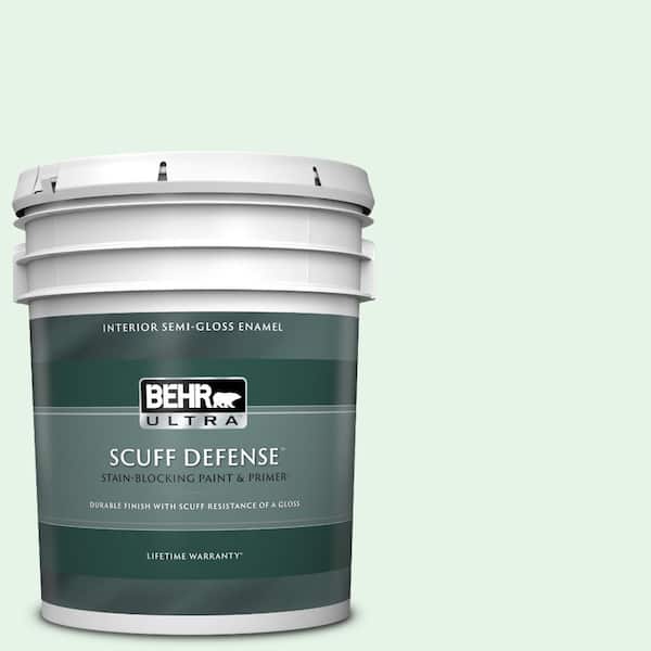 BEHR ULTRA 5 gal. #470C-1 Mint Fizz Extra Durable Semi-Gloss Enamel Interior Paint & Primer