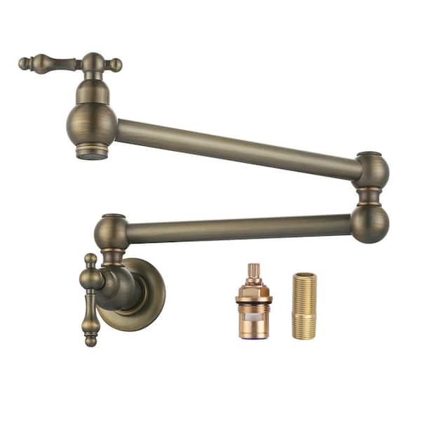 ALEASHA Wall Mounted Pot Filler only for Cold in Antique Bronze