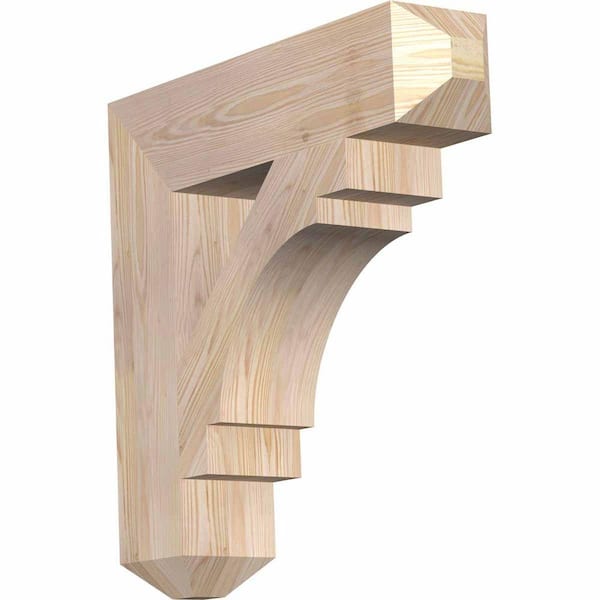 Ekena Millwork 5.5 in. x 26 in. x 26 in. Douglas Fir Merced Craftsman Smooth Bracket