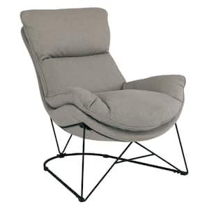 Ryedale Lounge Chair in Grey with Black Frame