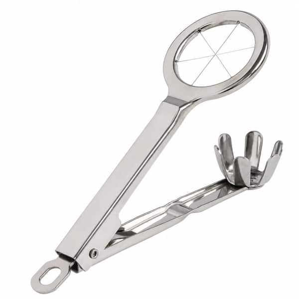 Food-Grade 304 Stainless Steel, 6-Wedge One-Cut & Hanging Storage Egg Wedger, Hand Wash Only Kitchen Egg Cutter