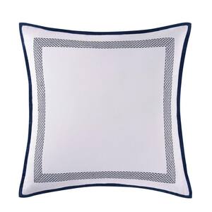 Reef White and Blue Euro Pillow Cover