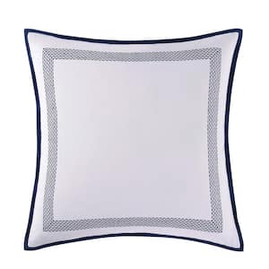 Reef White and Blue Euro Pillow Cover