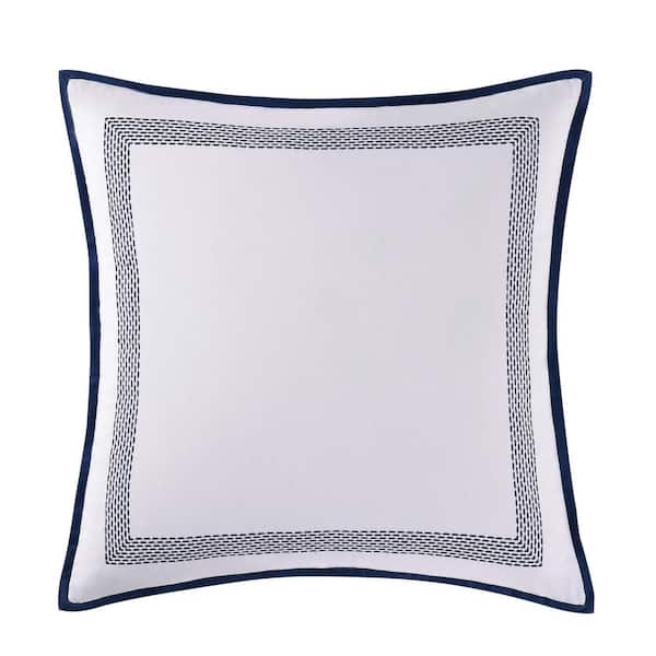 Oceanfront Resort Reef White and Blue Euro Pillow Cover