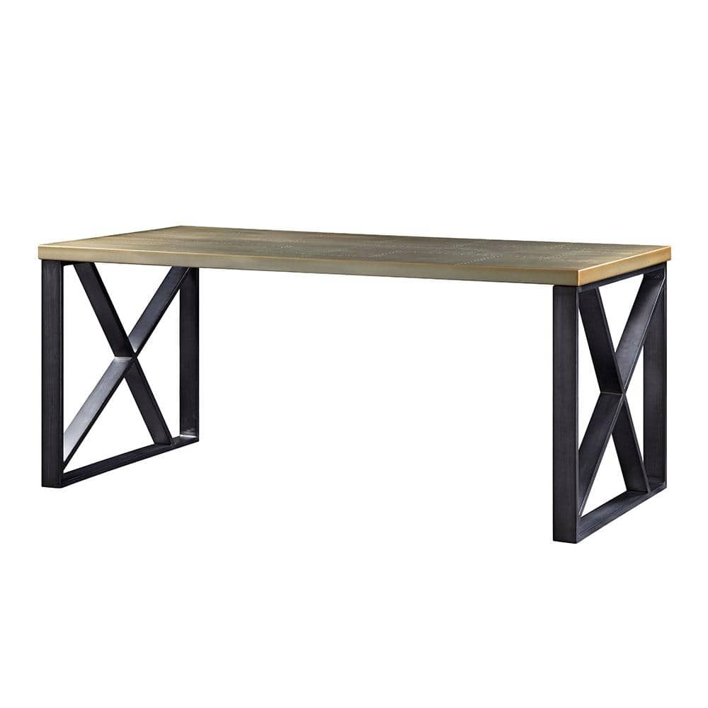 Acme Furniture Jennavieve 34 in. Rectangular Gold Aluminum Metal ...