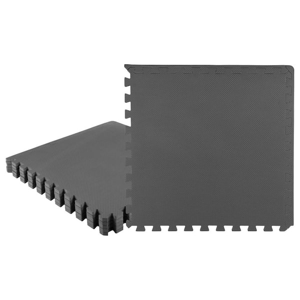 Grey 24 in. x 24 in. x 0.375 in. Interlocking EVA Foam Floor Tile (6-Pack)