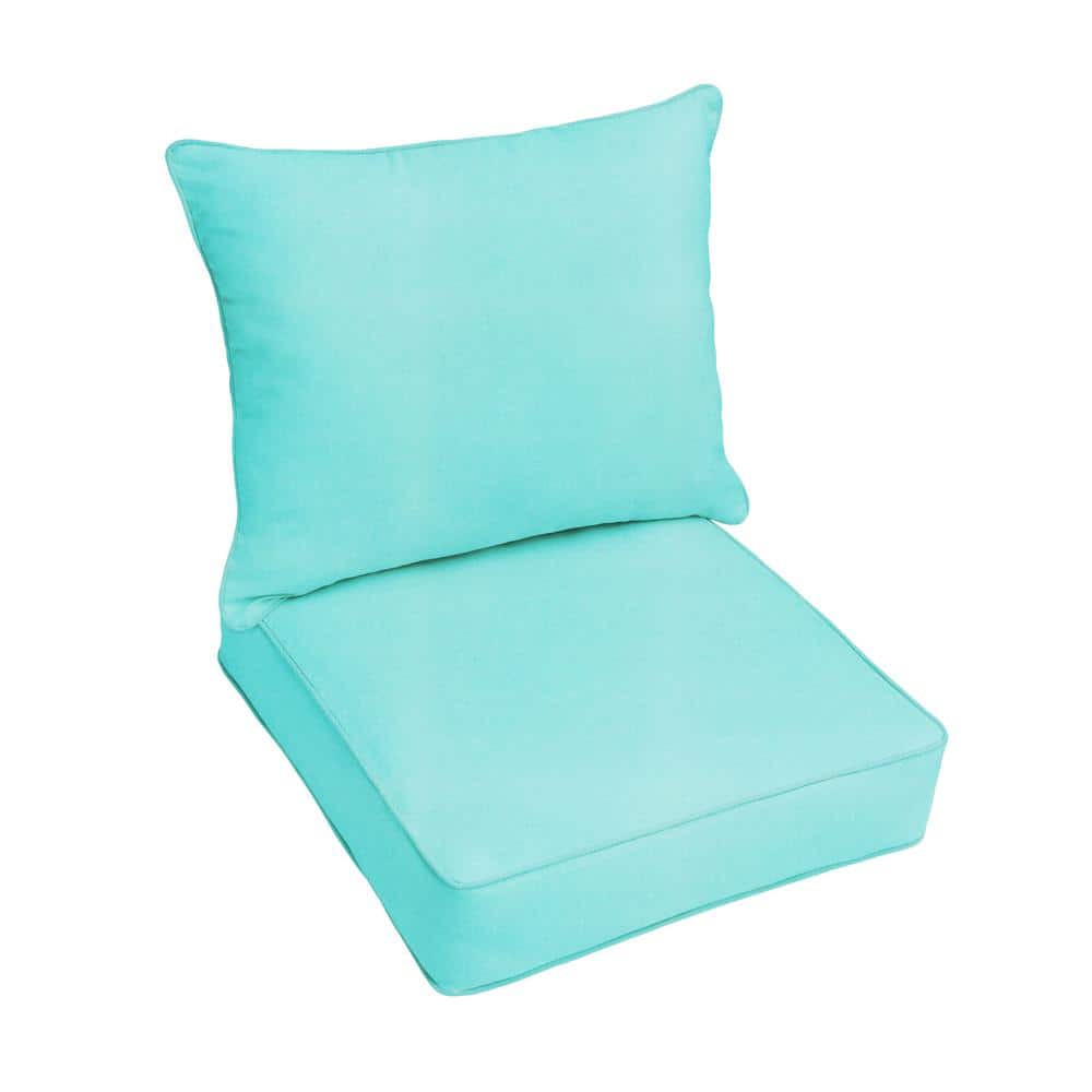 23 x 25 Deep Seating Outdoor Pillow and Cushion Set in Sunbrella Canvas Aru
