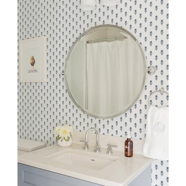 Libby Blue Heather Mini Floral Paper Non-Pasted Paper Wallpaper