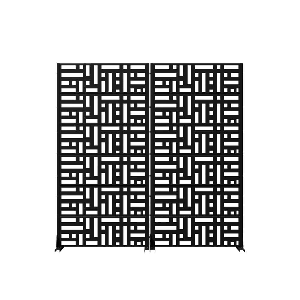 "72"" H x 35"" W Black Outdoor Privacy Screens/Metal Room Divider Panel for Patio and Balcony Decor (Set of 2)" price history on PriceWatchPro