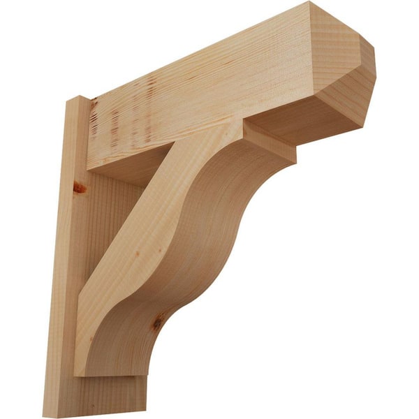 Ekena Millwork 8 in. x 22 in. x 22 in. Fuston Craftsman Smooth Douglas Fir Outlooker