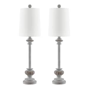 Clifon 28 in. 1-Light Distressed White Buffet Lamps (set of 2)