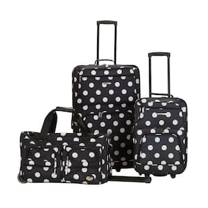 Vara Expandable 3-Piece Softside Luggage Set, Black Dot