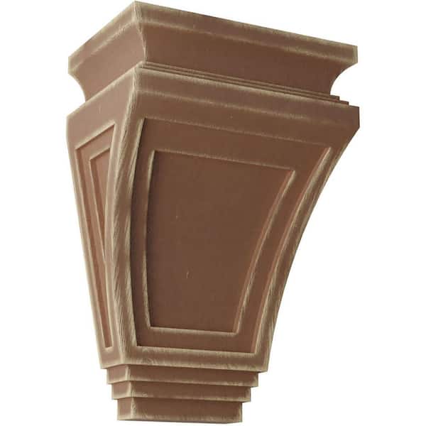 Ekena Millwork 6 in. x 9 in. x 4 in. Weathered Brown Arts and Crafts Wood Vintage Decor Corbel