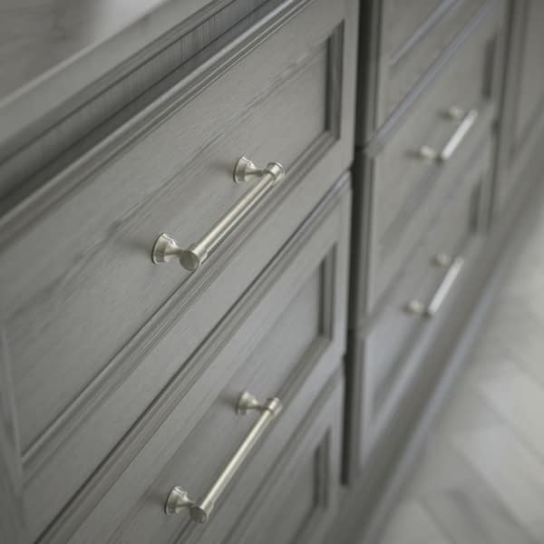 Athens 5-1/16 in. (128 mm) Traditional Satin Nickel Cabinet Drawer Bar Pull