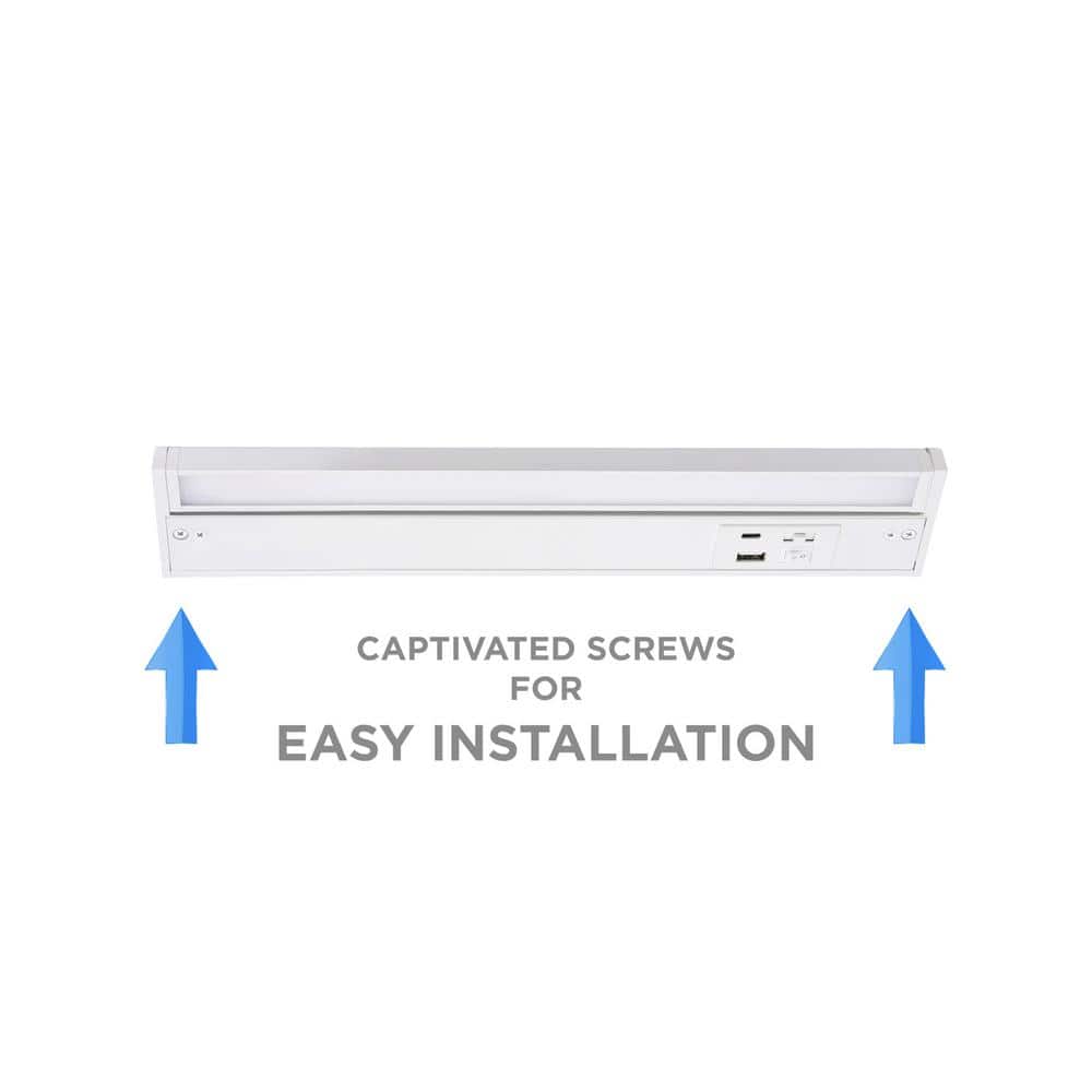 Elena 32" White LED Undercabinet Light with Frosted Acrylic Diffuser