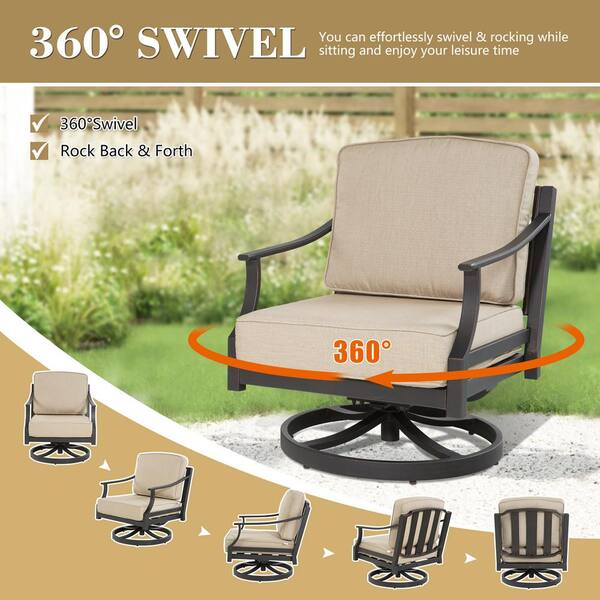 ULAX FURNITURE Tamarin 2-Piece Aluminum Swivel Outdoor