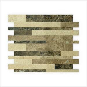 Take Home Sample - Tawny Mixed Browns 4 in. X 4 in. X 5 mm Stone Peel and Stick Wall Mosaic Tile (0.11 sq.ft./ea)