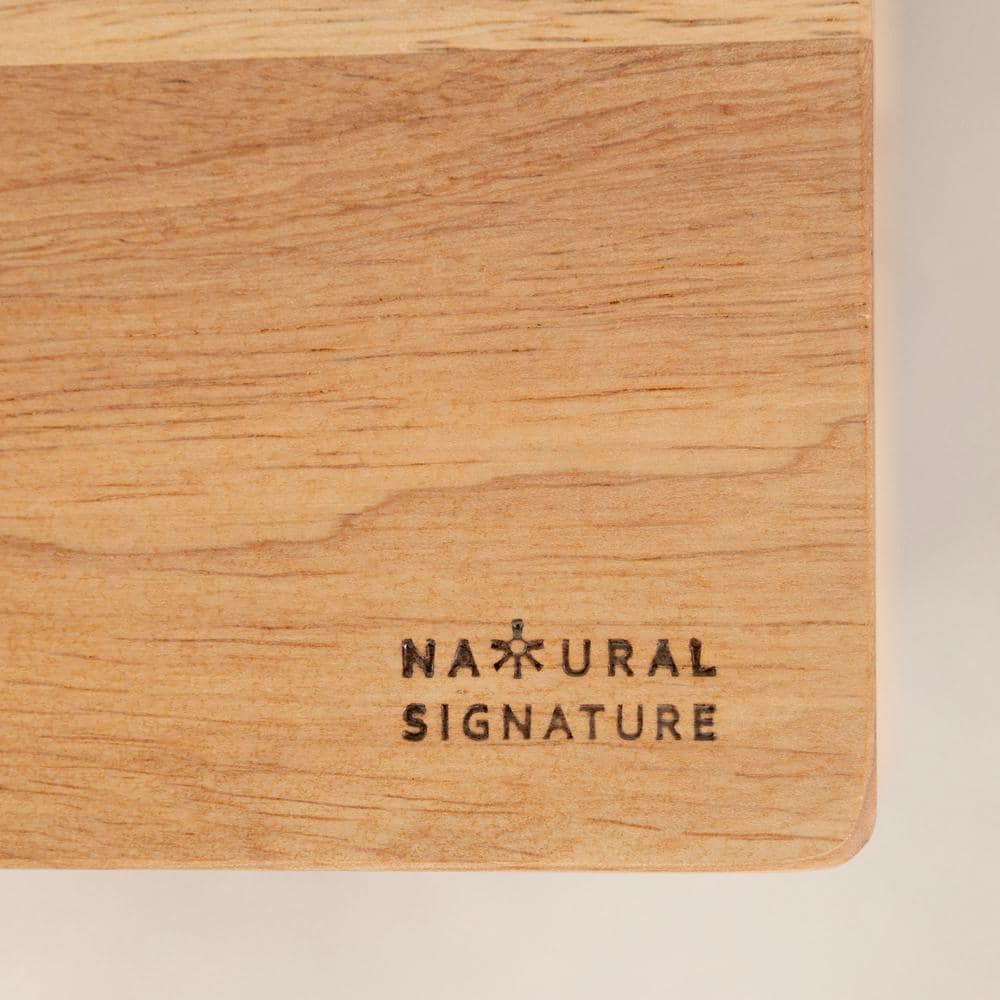 Natural Rubberwood 39" Scandinavian Computer Desk with Drawer